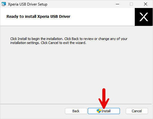 Allow Xperia USB Driver install