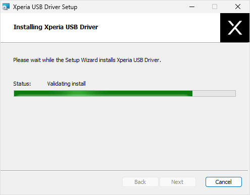 Xperia USB Driver setup process
